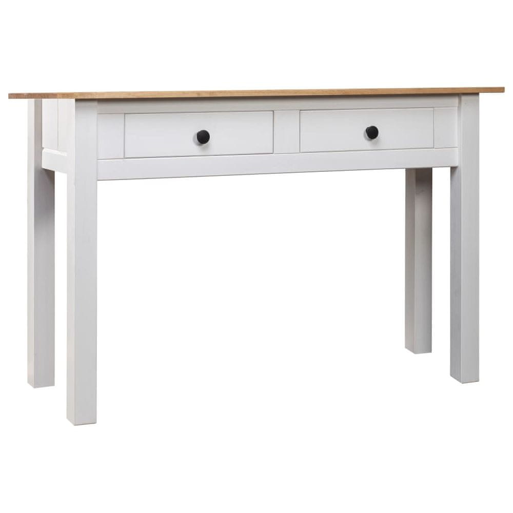 Petromila vidaXL Konzolový stôl,biely 110x40x72cm, borovicový masív Panama Range